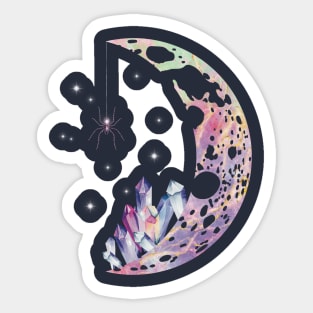 Crystal Spider Moon Sticker